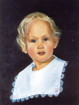 boy in lace bib