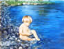 boy at egde of pond