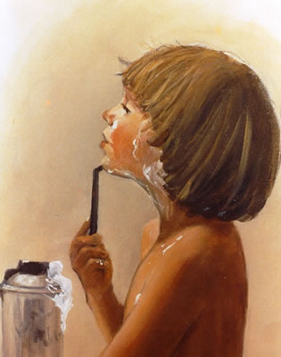 boy shaving